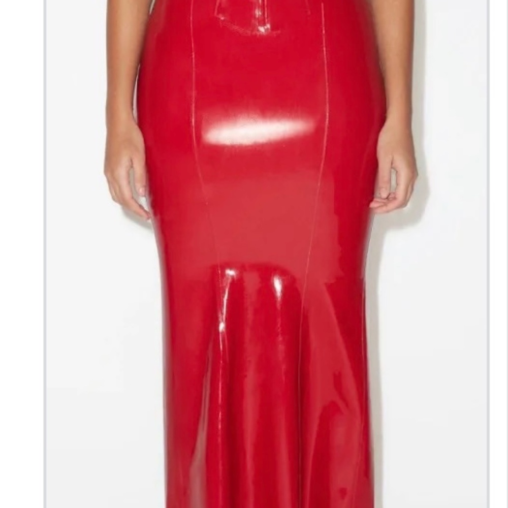 Khy x Poster Girl Latex Midi Rouge size S